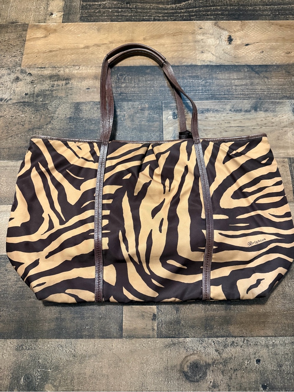 Brighton Tiger Striped Nylon Tote Bag - Picture 3 of 11
